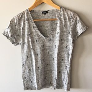 Rails V neck Linen T-shirt